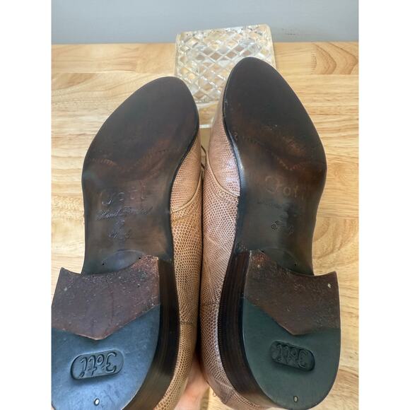 Vintage Joti Handcrafted in Italy Lizard Men\'s Dress Shoes Tan Size 8 JL main image 12